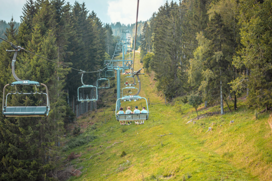 Mit dem Team am Lift